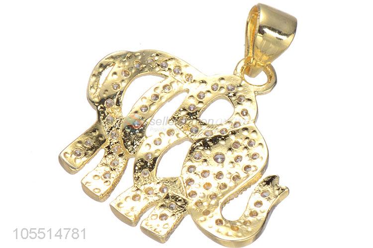 Cartoon Inlay Zircon Elephant Pendant DIY Jewelry Accessories