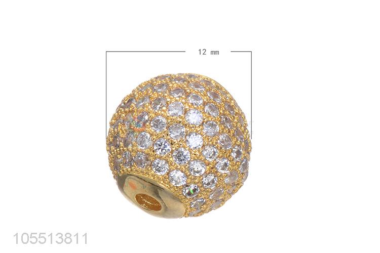 Popular Ball Shape Diamond Bracelet Beads Bangle Charm Hole Spacer Bead