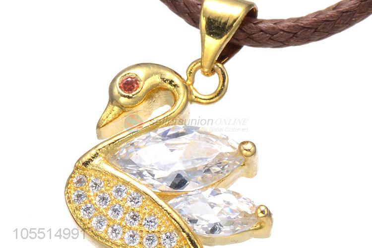 Delicate Design Swan Shape Diamond Necklace Pendant DIY Jewelry Pendant