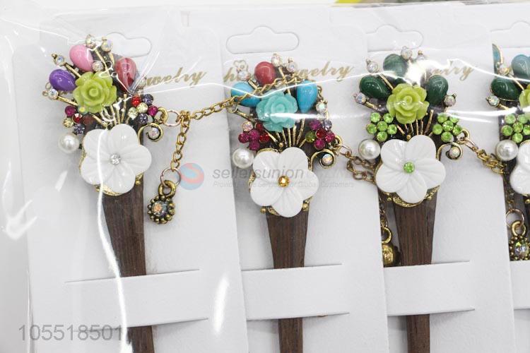 Delicate Design Ancient Costume Hanfu Wooden Hairpin