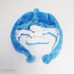 Hot selling cute design dolphin shape <em>plush</em> hat