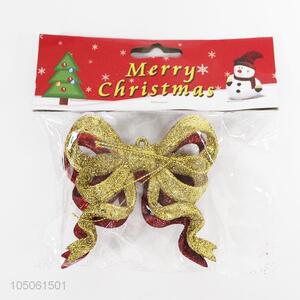 2PC Plastic Christmas Decorative Bowknot Pendant