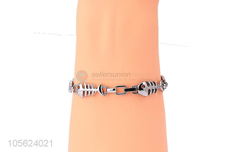 Wholesale Fishbone Design Alloy Retro Punk Bracelet Fashion Jewelry