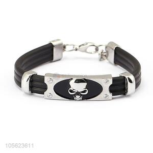 Custom Alloy Retro Punk Bracelet PU Leather Bangle