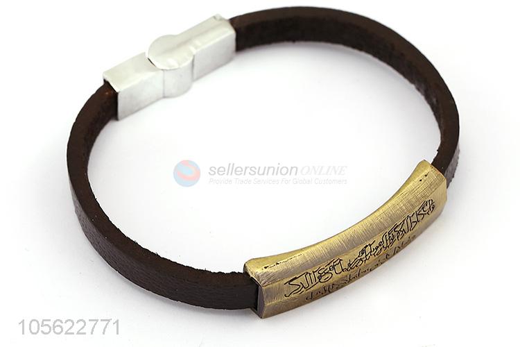 Good Quality Fashion Punk Bracelet PU Bangle Best Wristband