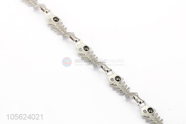 Wholesale Fishbone Design Alloy Retro Punk Bracelet Fashion Jewelry