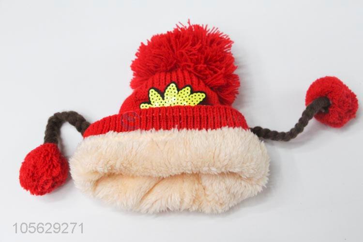 Best Selling Baby Knitted Beanie Cap Decorative Warm Cap