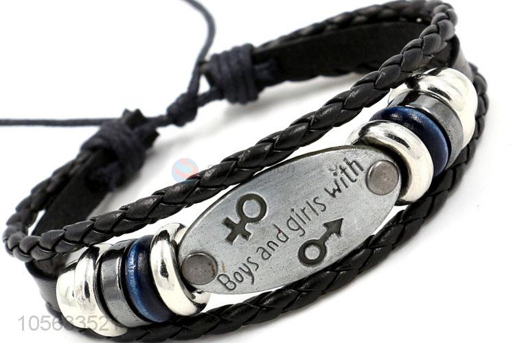 Good quality mens retro handmade bracelets hand braided bracelet