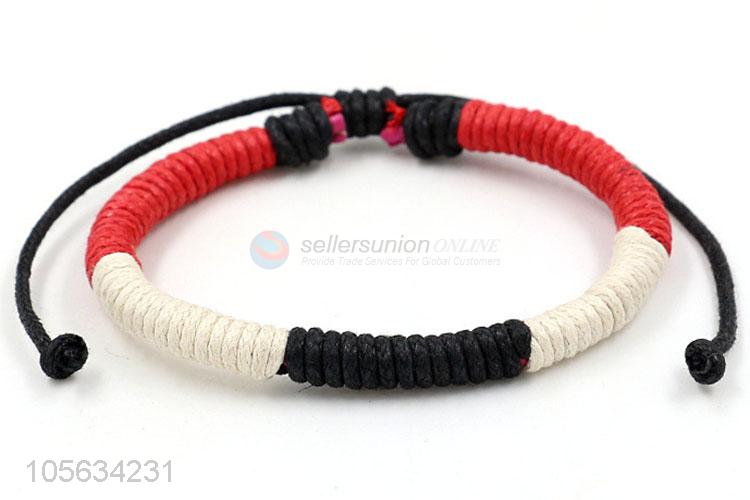 New arrival mens favor handmade retro adjustable braided rope bracelet