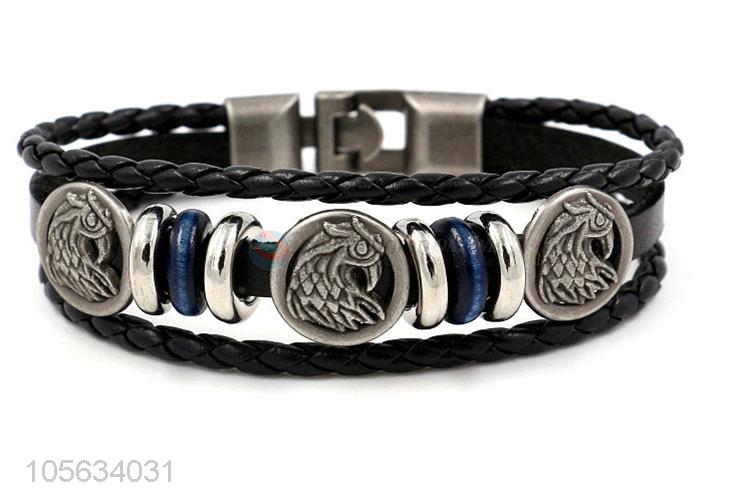 Factory supply mens favor handmade retro braided rope bracelet