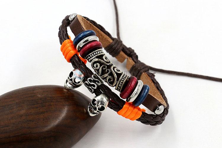 Best selling mens favor handmade retro adjustable braided rope bracelet