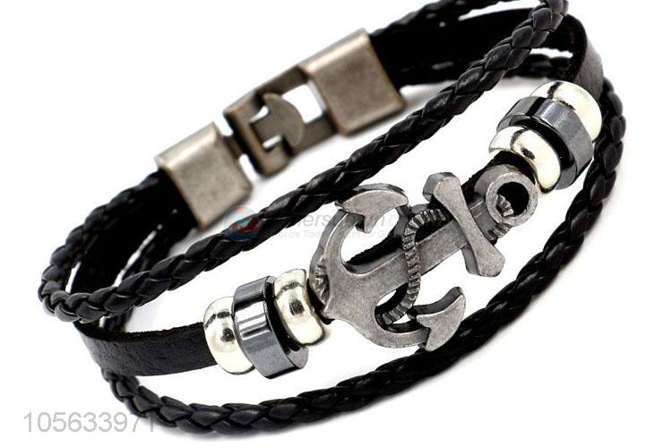 High quality multilayer leather braid bracelet retro mens bracelets