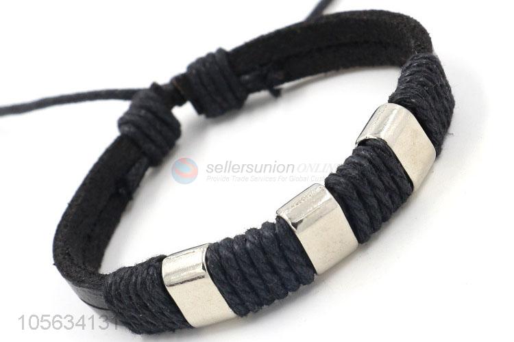 High sales mens favor handmade retro adjustable braided rope bracelet