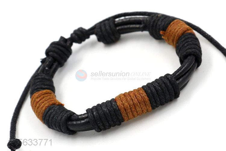 China factory retro styles handmade mens brided leather bracelets