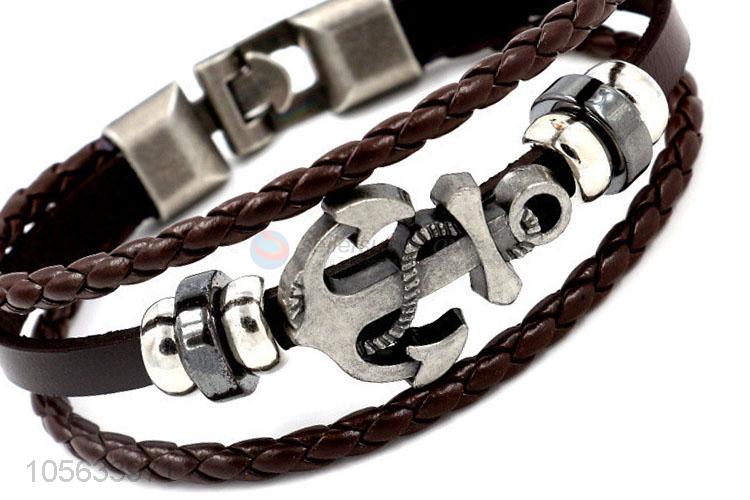 High quality multilayer leather braid bracelet retro mens bracelets