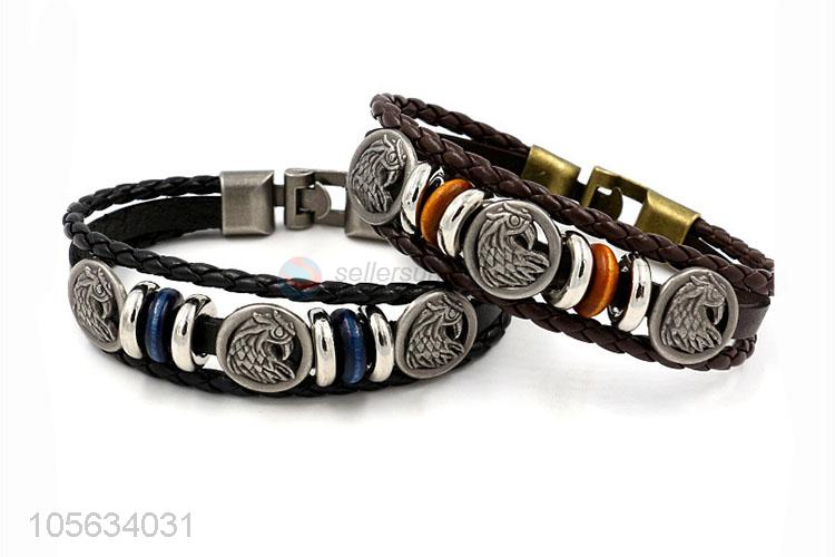 Factory supply mens favor handmade retro braided rope bracelet