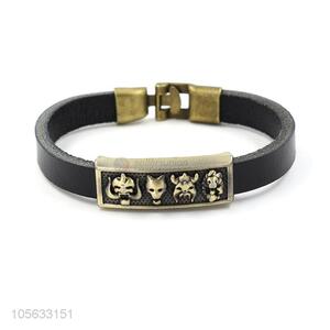 Top manufacturer leather bracelet retro punk mens bracelets