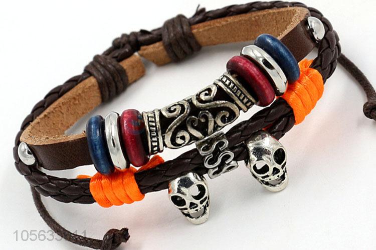 Best selling mens favor handmade retro adjustable braided rope bracelet