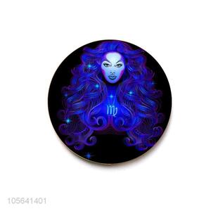 Manufacturer round printed acrylic Virgo fridge magnet