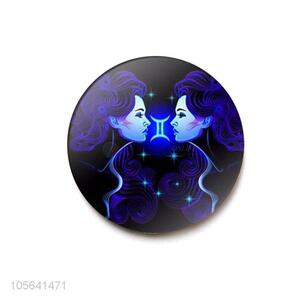 Wholesale round custom 3D printed crystal glass Gemini fridge magnet