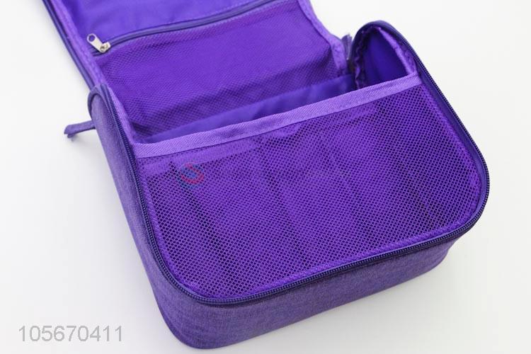 Cheap Colorful Polyester Makeup Bag Travel Cosmetic Bag With Hook