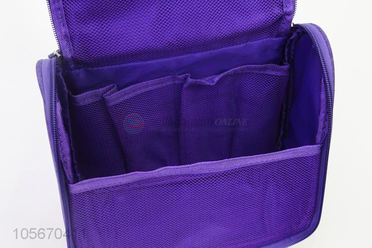 Cheap Colorful Polyester Makeup Bag Travel Cosmetic Bag With Hook