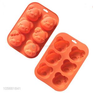 Cartoon Bear Face Shape Silicon Cake Mould Best Bakeware