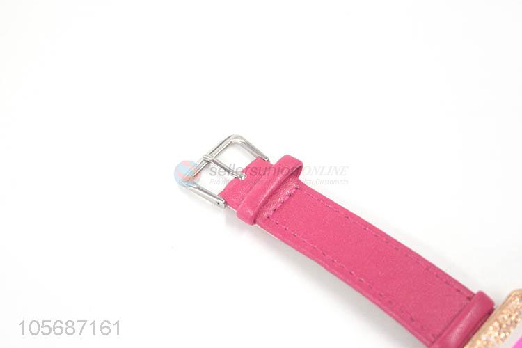 Fashion Style Fushcia Square Alloy Watche For Ladies