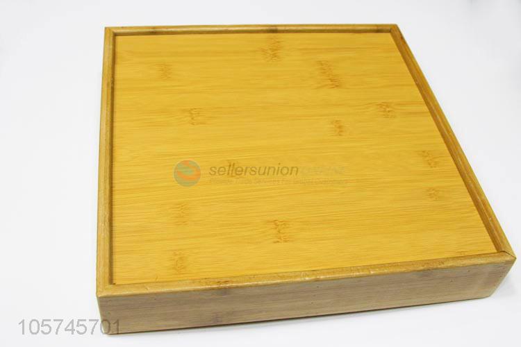 Premium quality 4-grid bamboo tea tray cup teay for hotel