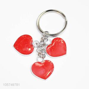 Customized cheap heart shape zinc alloy key chains enamel metal keyrings