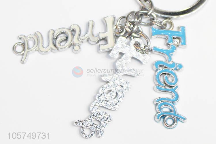 Professional supply Friend shape zinc alloy key chains enamel metal keyrings