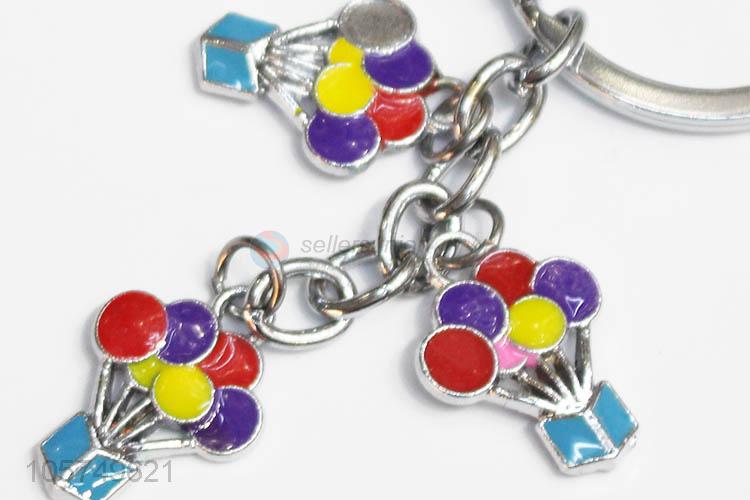 ODM factory balloon shape zinc alloy key chains enamel metal keyrings