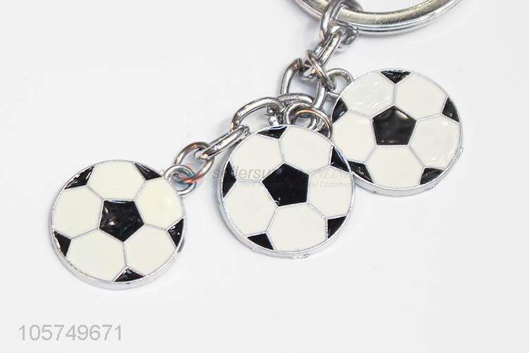 High grade football shape zinc alloy key chains enamel metal keyrings