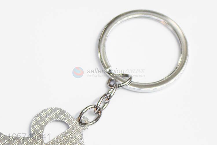 Factory customized letter R shape zinc alloy keyrings metal key chain