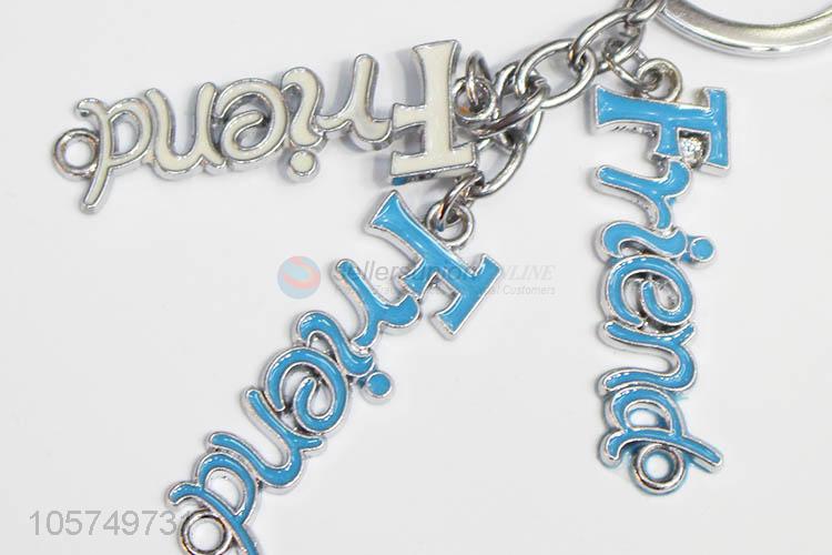 Professional supply Friend shape zinc alloy key chains enamel metal keyrings