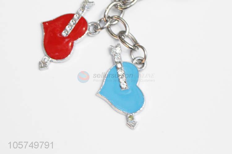 Factory promotional heart shape zinc alloy key chains enamel metal keyrings