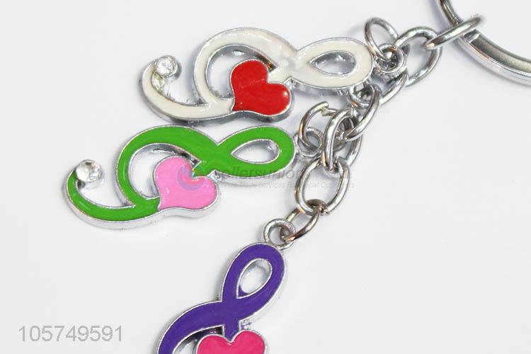 Excellent quality note shape zinc alloy key chains enamel metal keyrings