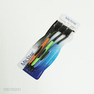 Promotional 3pcs household plastic adult toothbrushes