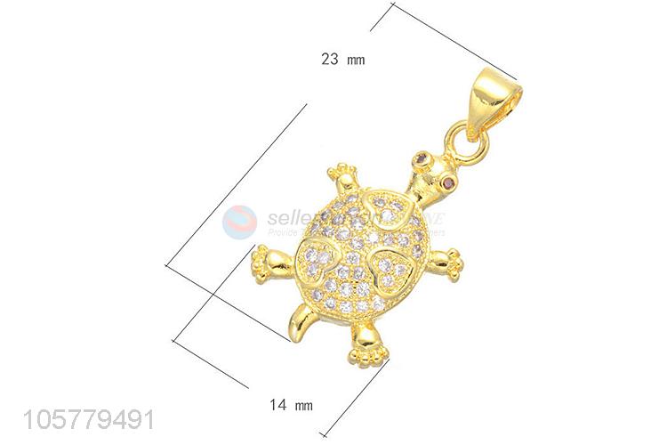 Good Quality Tortoise Shape Inlay Zircon Pendant For Necklace