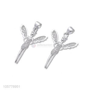 Unique Design Angel Shape Inlay Zircon Copper Pendant Fashion Accessories