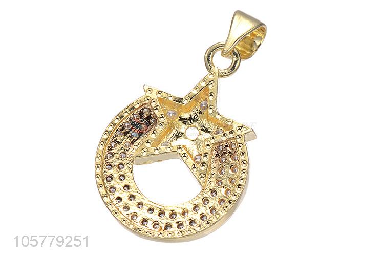 Good Quality Star And Circle Inlay Zircon Necklace Pendant