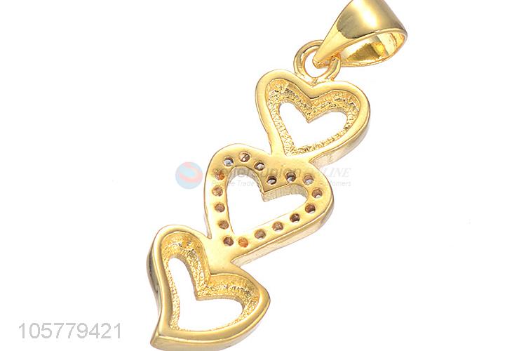 Best Price Heart Shape Copper Necklace Pendant With Inlay Zircon