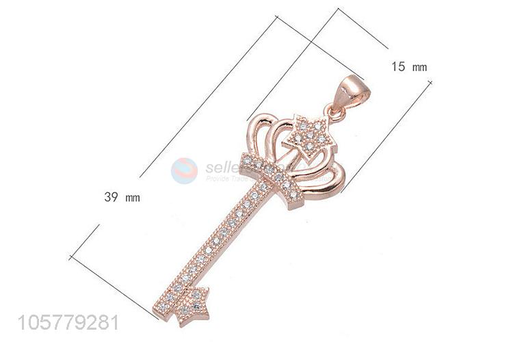 Fashion Copper Accessories Key Shape Necklace Pendant