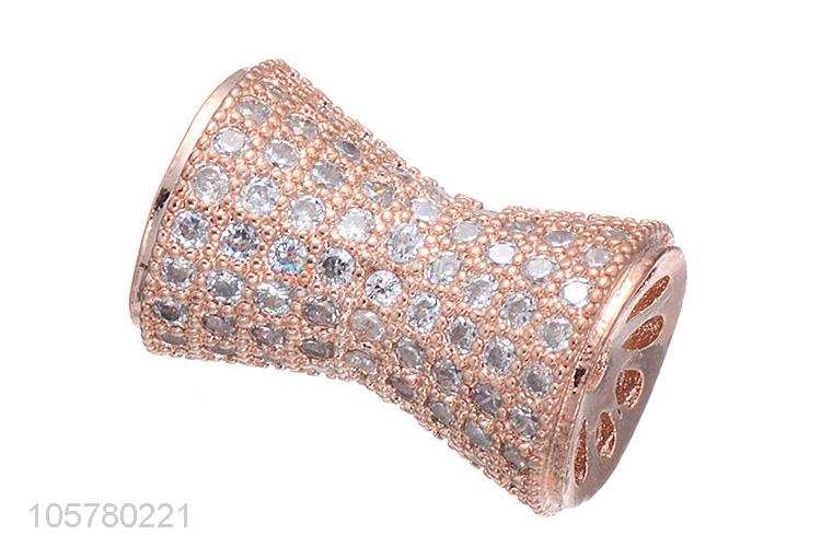 Hot Sale Copper Jewelry Accessories Inlay Zircon Hole Spacer
