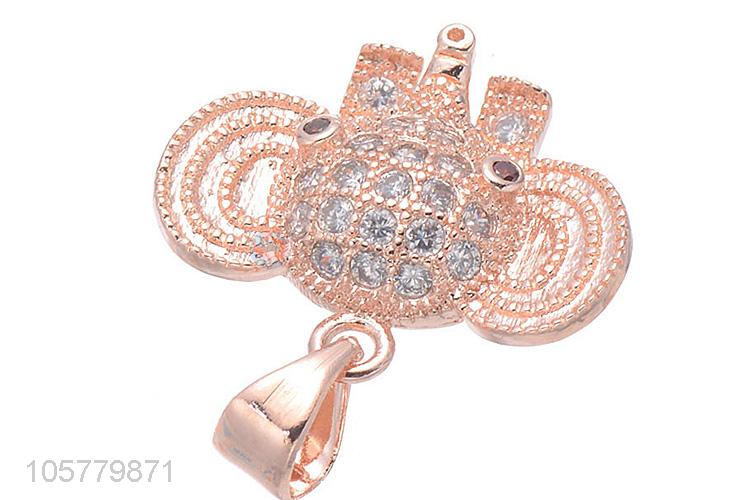 Lovely Design Elephant Shape Copper Necklace Pendant For Ladies