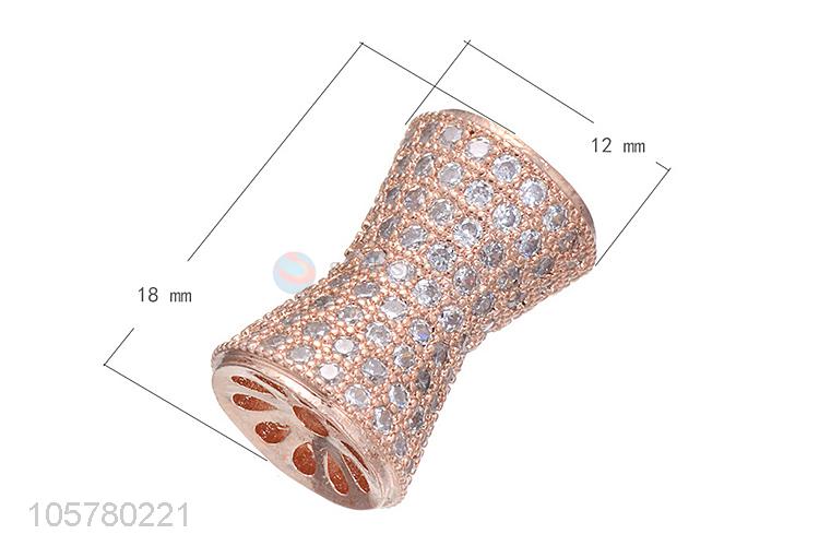 Hot Sale Copper Jewelry Accessories Inlay Zircon Hole Spacer