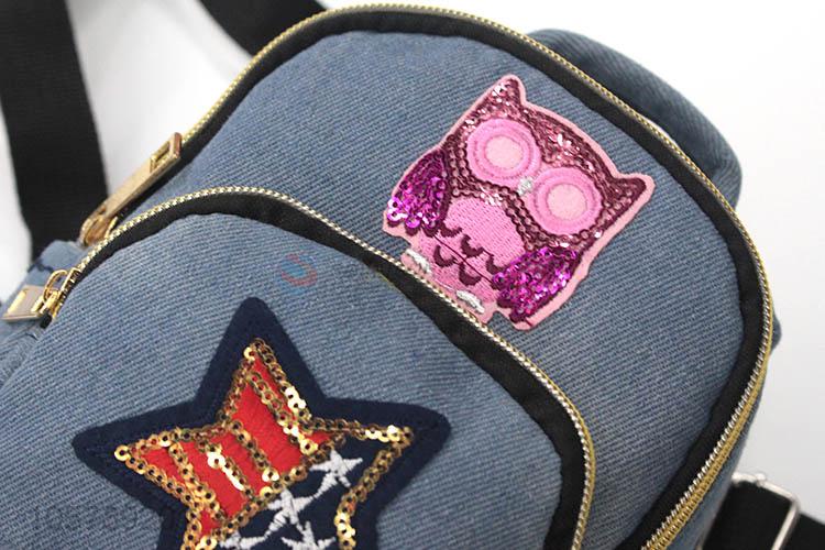 Best quality star sequins cowboy cloth mini schoolbag book bag