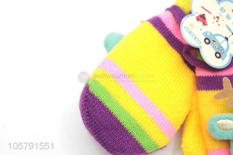 New Arrival Cartoon Warm Gloves With Rope For Children