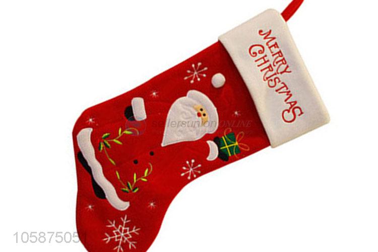 Wholesale cloth christmas ornament stocking sock