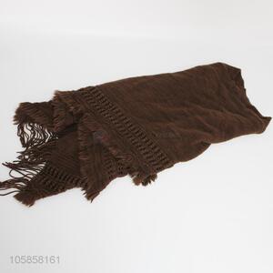 Low price brown women winter warm shawl scarf